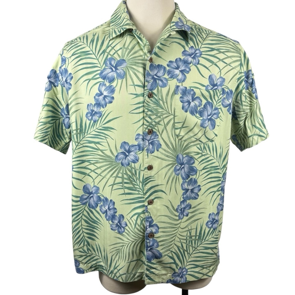 Men’s Havana Jack’s Cafe Island Floral Design Short Sleeve Button Down Large